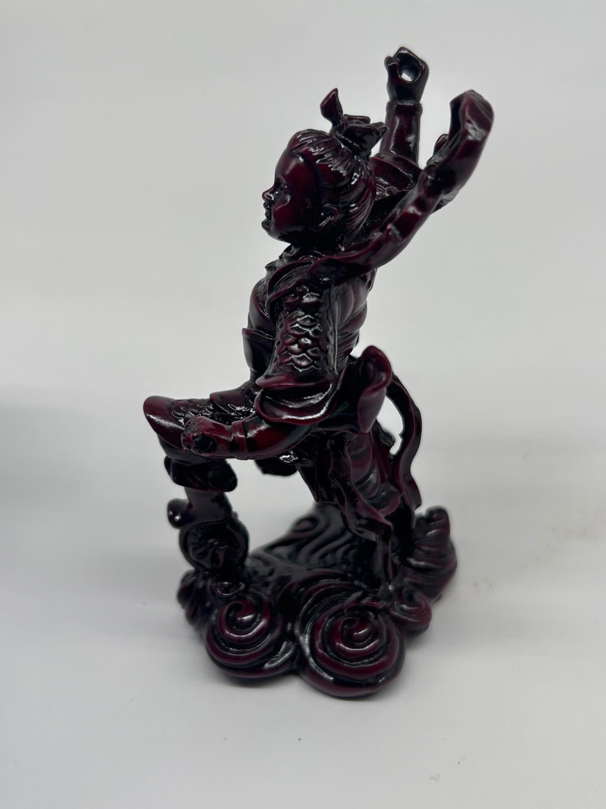 Vintage Chinese Red Resin Figurine - Cinnabar Style - Single Statue