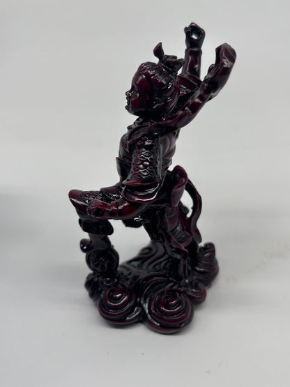 Vintage Chinese Red Resin Figurine - Cinnabar Style - Single Statue