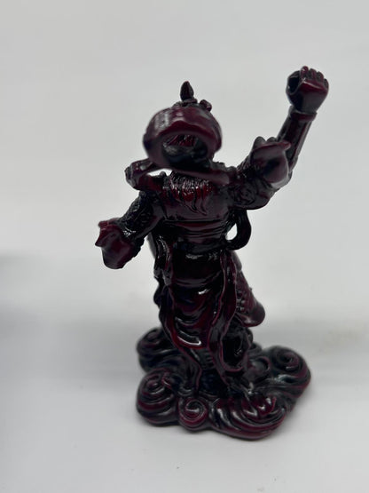 Vintage Chinese Red Resin Figurine - Cinnabar Style - Single Statue