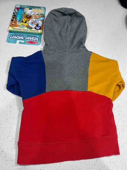 Hanna Andersson 3T Color Block Hoodie – Primary Colors – Soft Organic Cotton