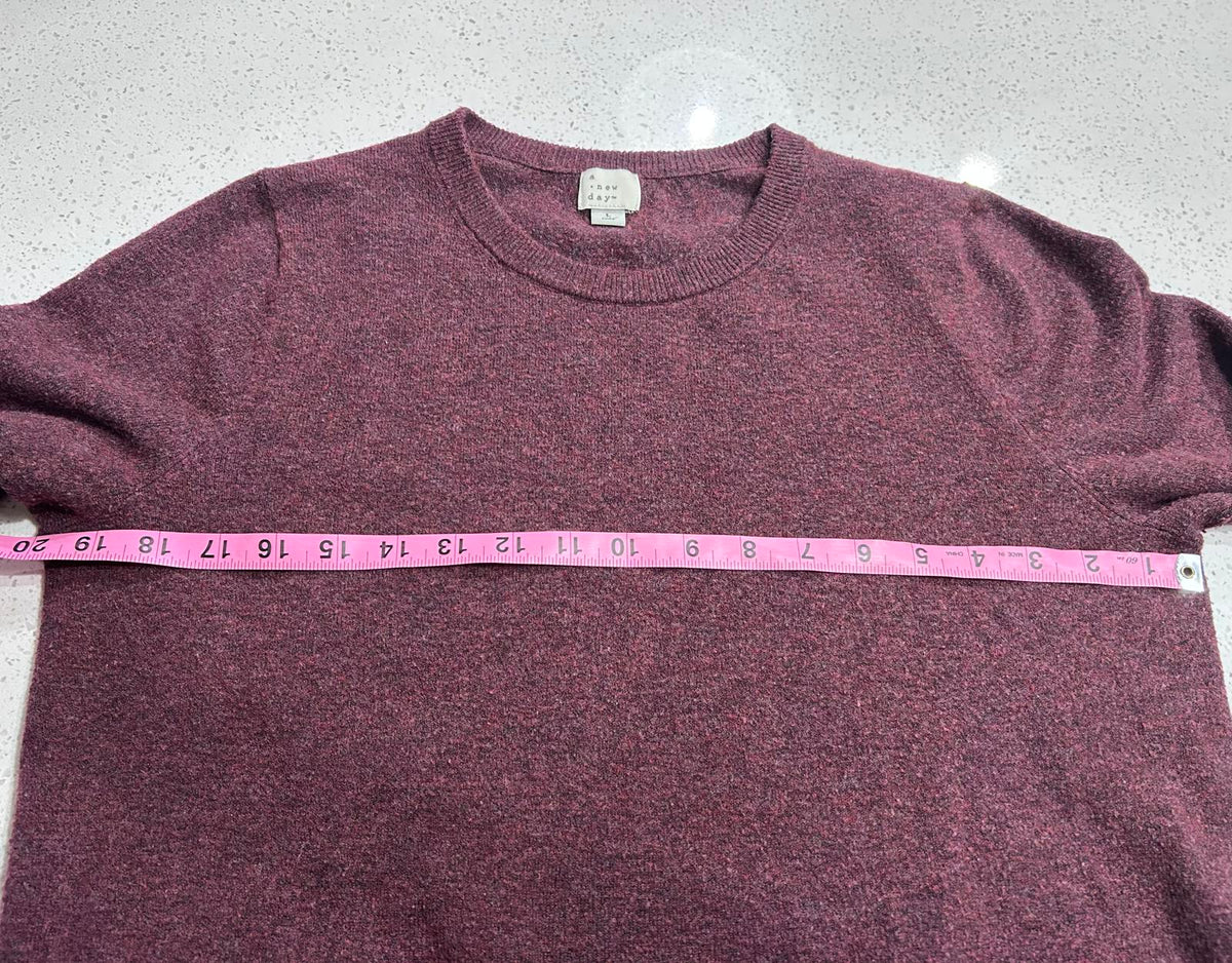 A New Day Burgundy Crew Neck Sweater – Marled Knit – Women’s Size Large
