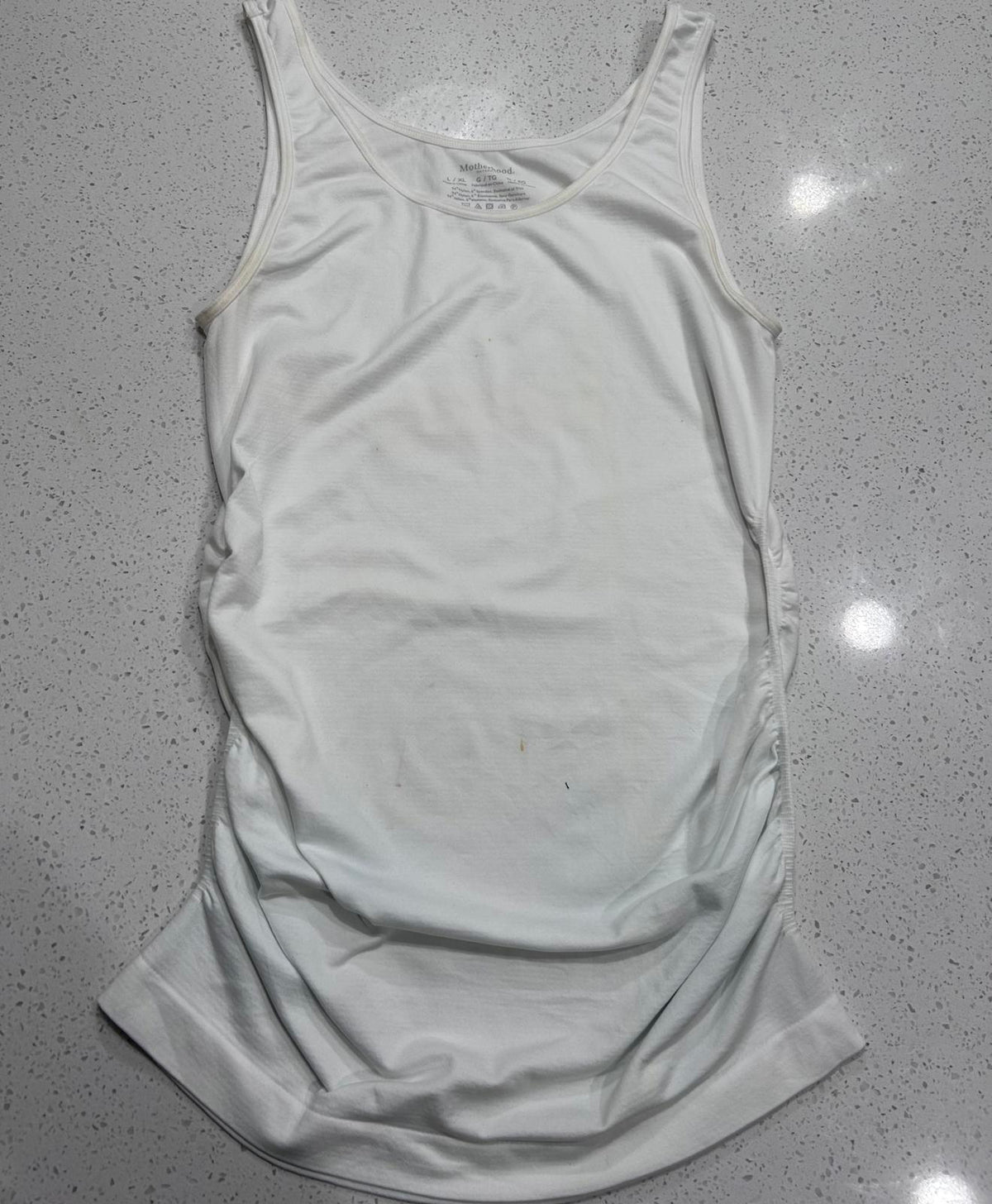 Motherhood Maternity Camisole 3-Pack Size L White Layering Tank Top Side Ruched
