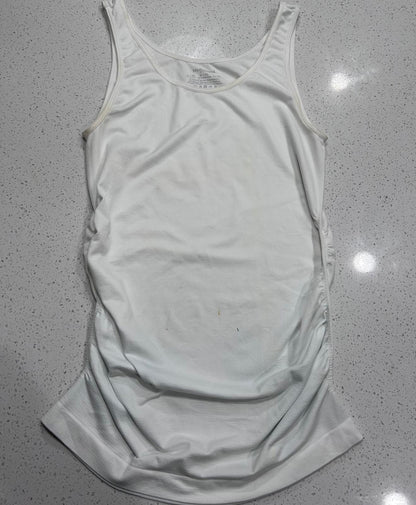 Motherhood Maternity Camisole 3-Pack Size L White Layering Tank Top Side Ruched