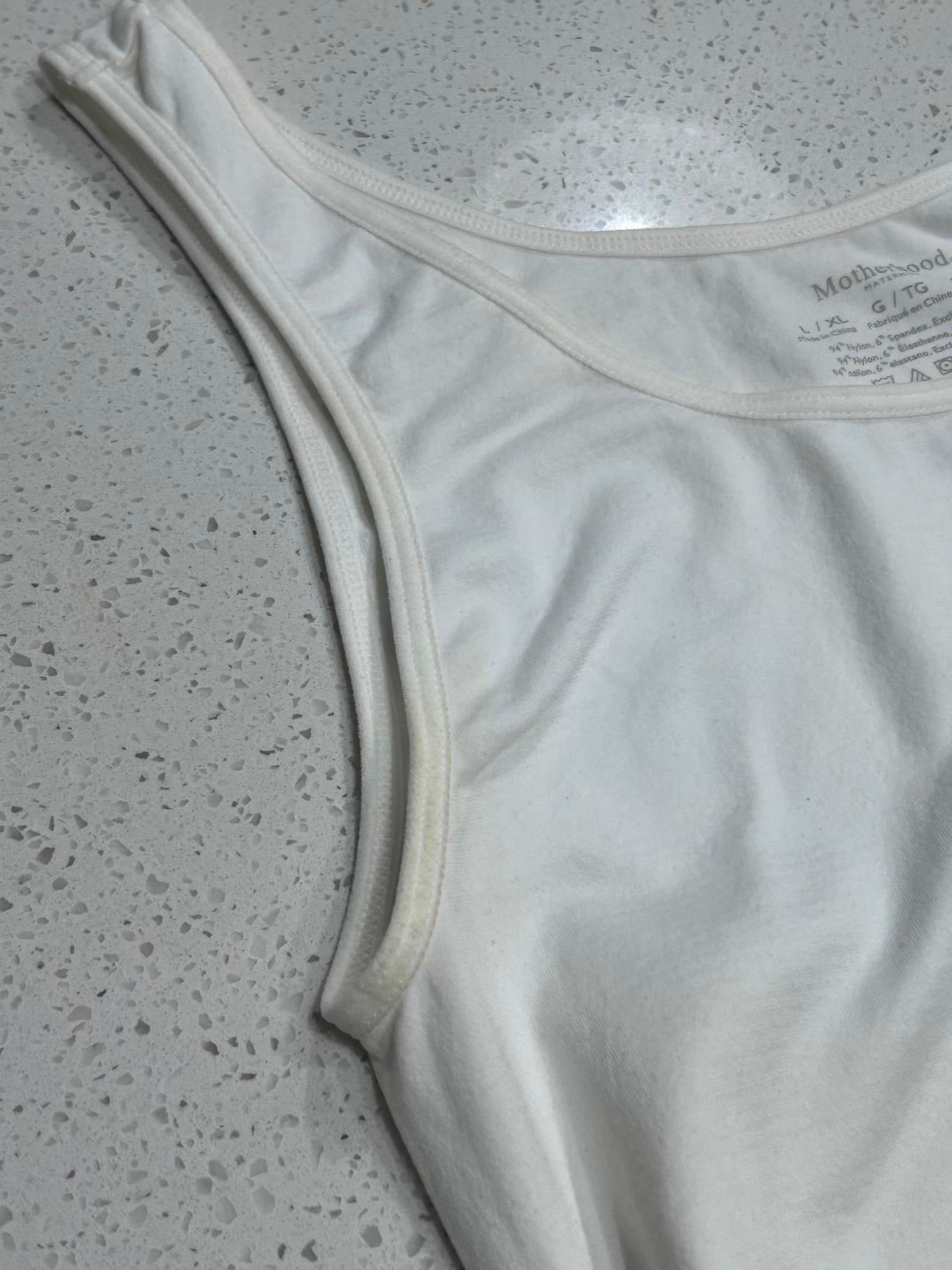 Motherhood Maternity Camisole 3-Pack Size L White Layering Tank Top Side Ruched