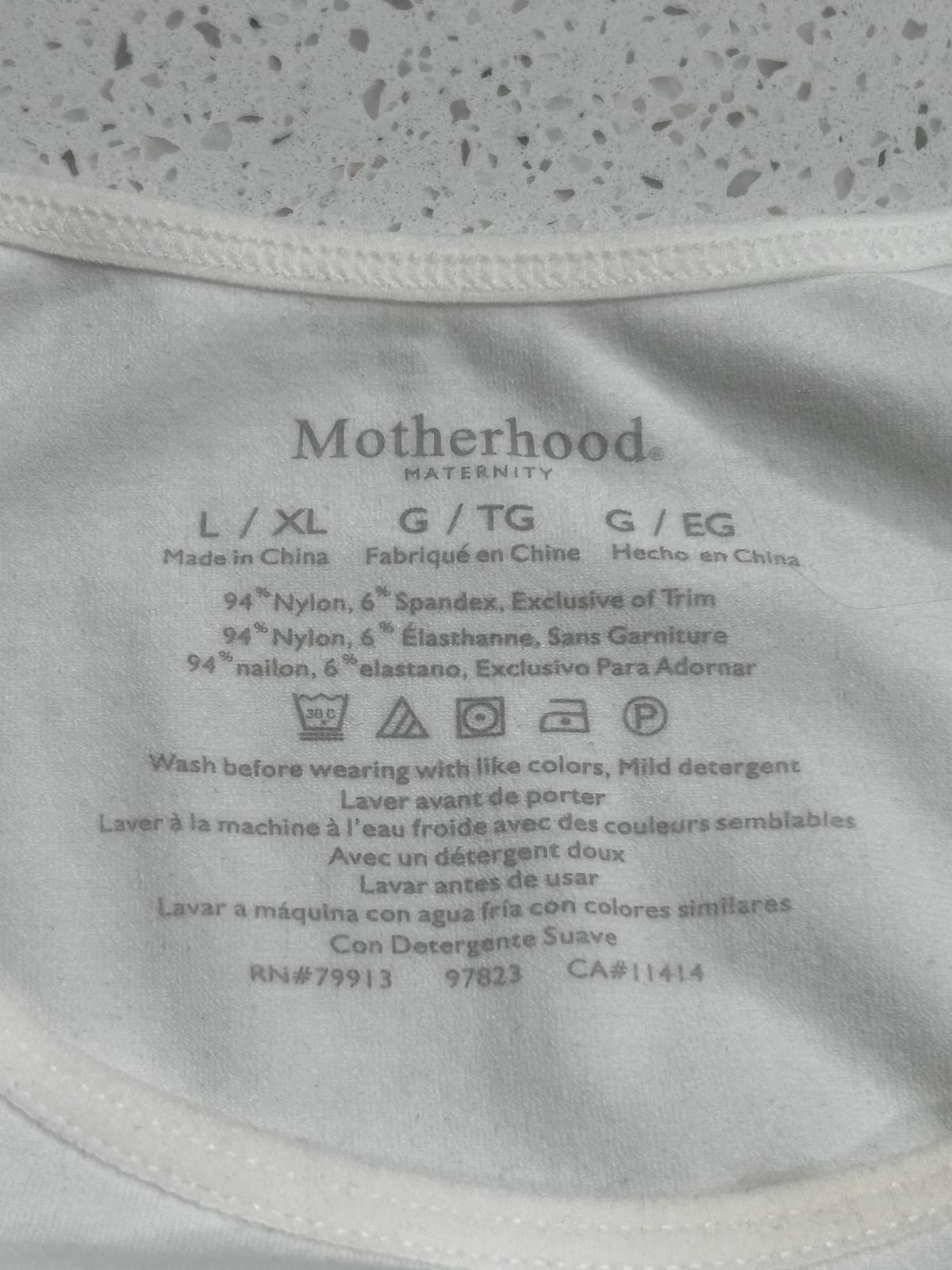 Motherhood Maternity Camisole 3-Pack Size L White Layering Tank Top Side Ruched