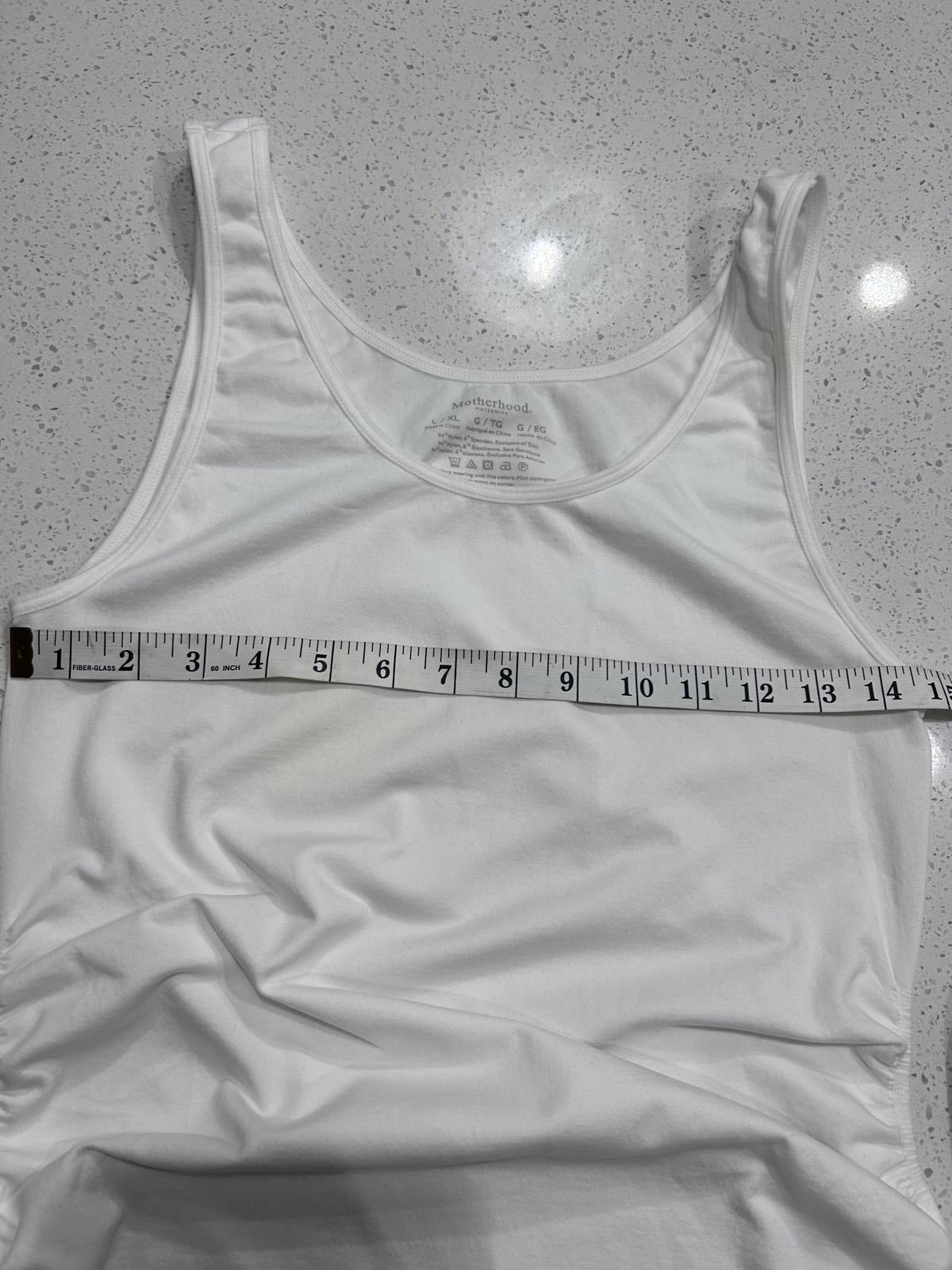 Motherhood Maternity Camisole 3-Pack Size L White Layering Tank Top Side Ruched