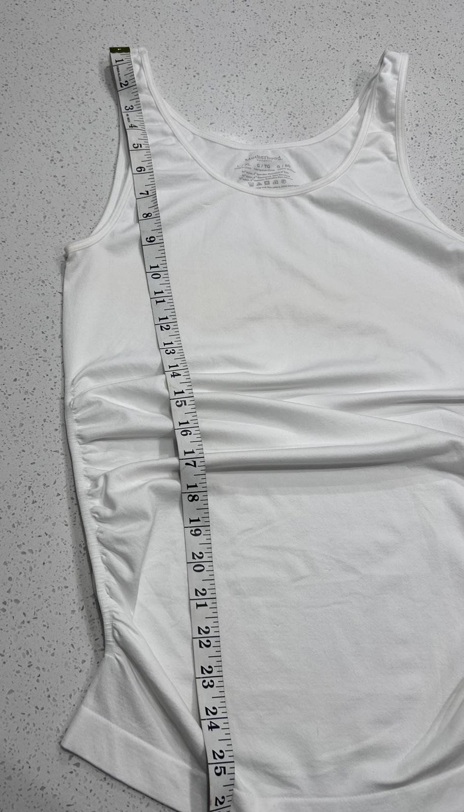 Motherhood Maternity Camisole 3-Pack Size L White Layering Tank Top Side Ruched