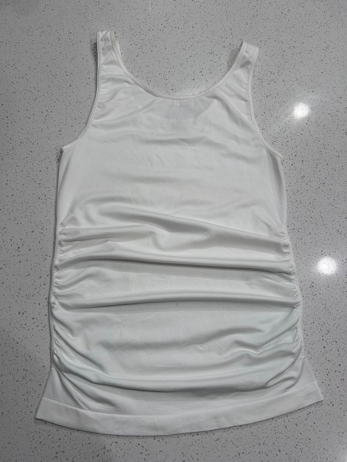 Motherhood Maternity Camisole 3-Pack Size L White Layering Tank Top Side Ruched