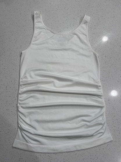 Motherhood Maternity Camisole 3-Pack Size L White Layering Tank Top Side Ruched