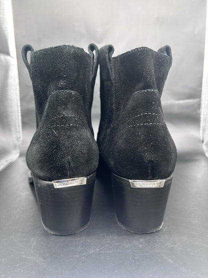 Burberry Black Suede Ankle Boots |  On Sale!