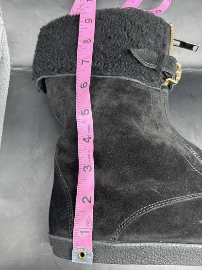 Burberry Authentic Black Suede Shearling Boots EU 39 US 8.5