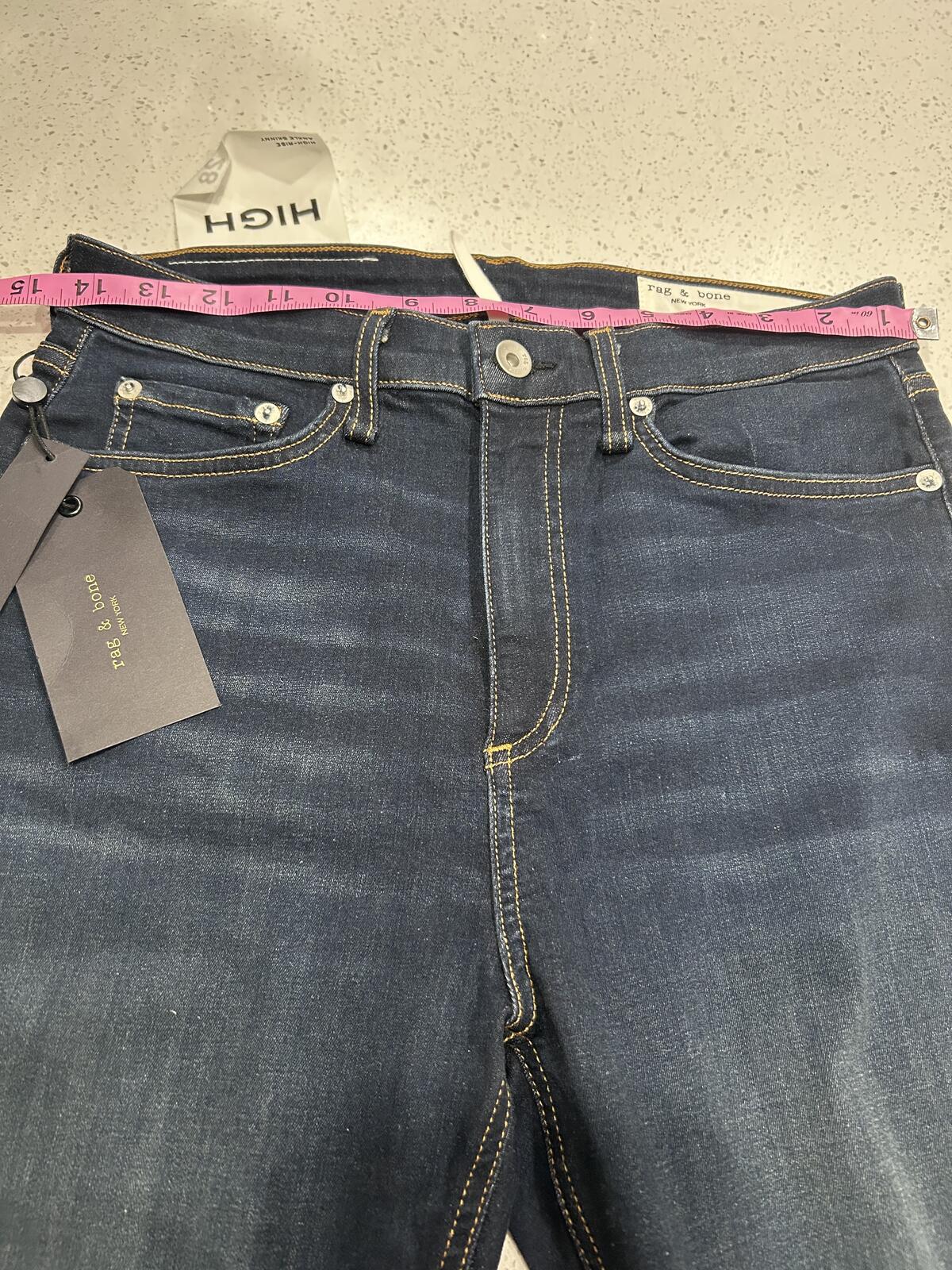 Rag & Bone Carmen High Rise Skinny Jeans Size 28 Dark Wash Stretch NWT