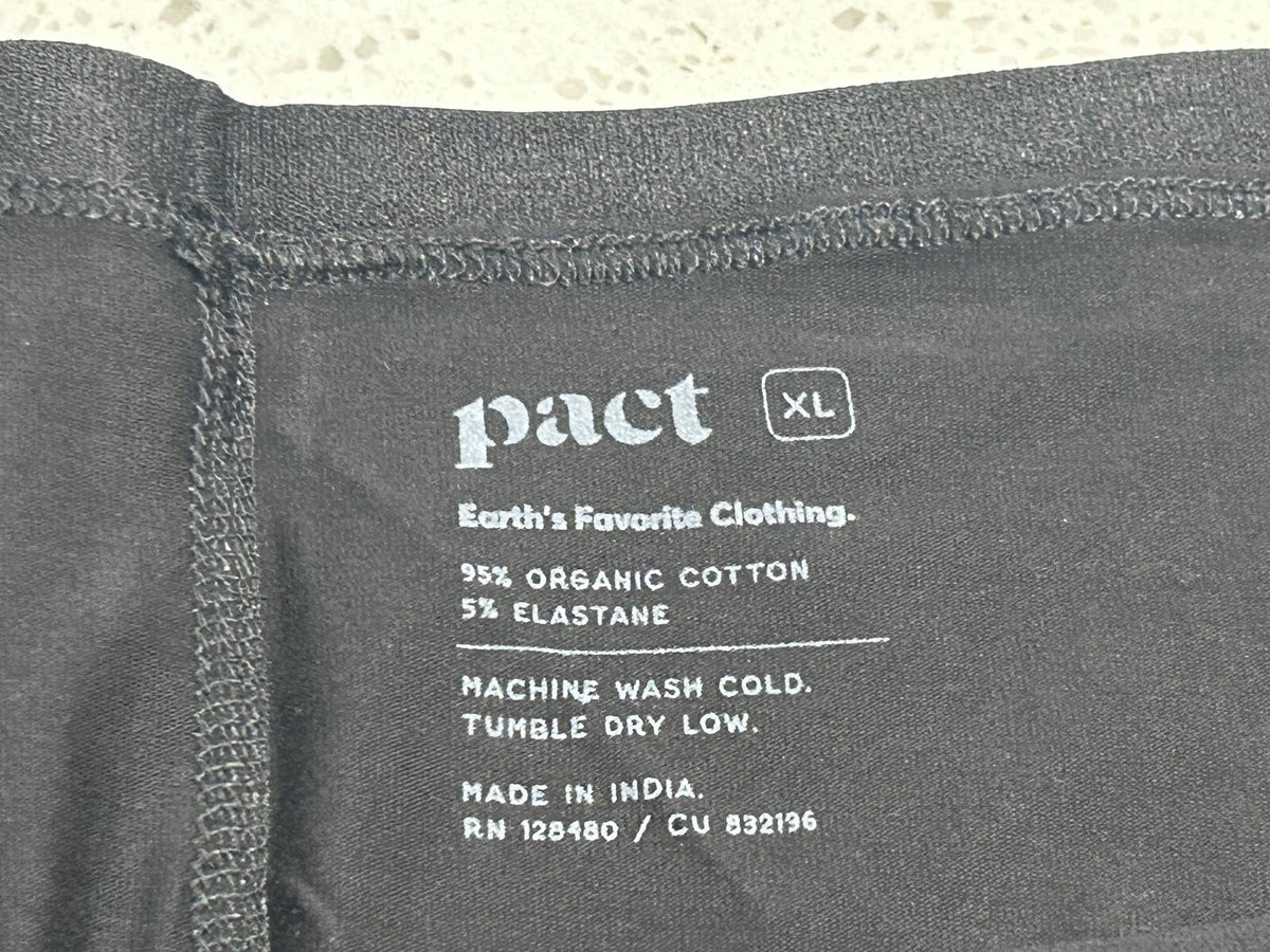 New! Pact Black XL Organic Women’s Underwear
