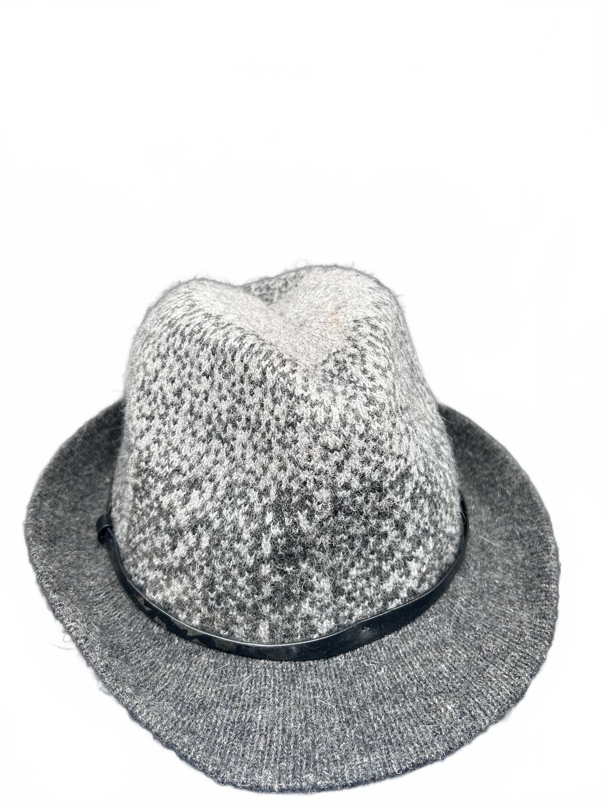 Marks Spencer MS Grey Wool Fedora Hat Mens Womens Unisex Wide Brim Felt Cap