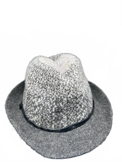 Marks Spencer MS Grey Wool Fedora Hat Mens Womens Unisex Wide Brim Felt Cap