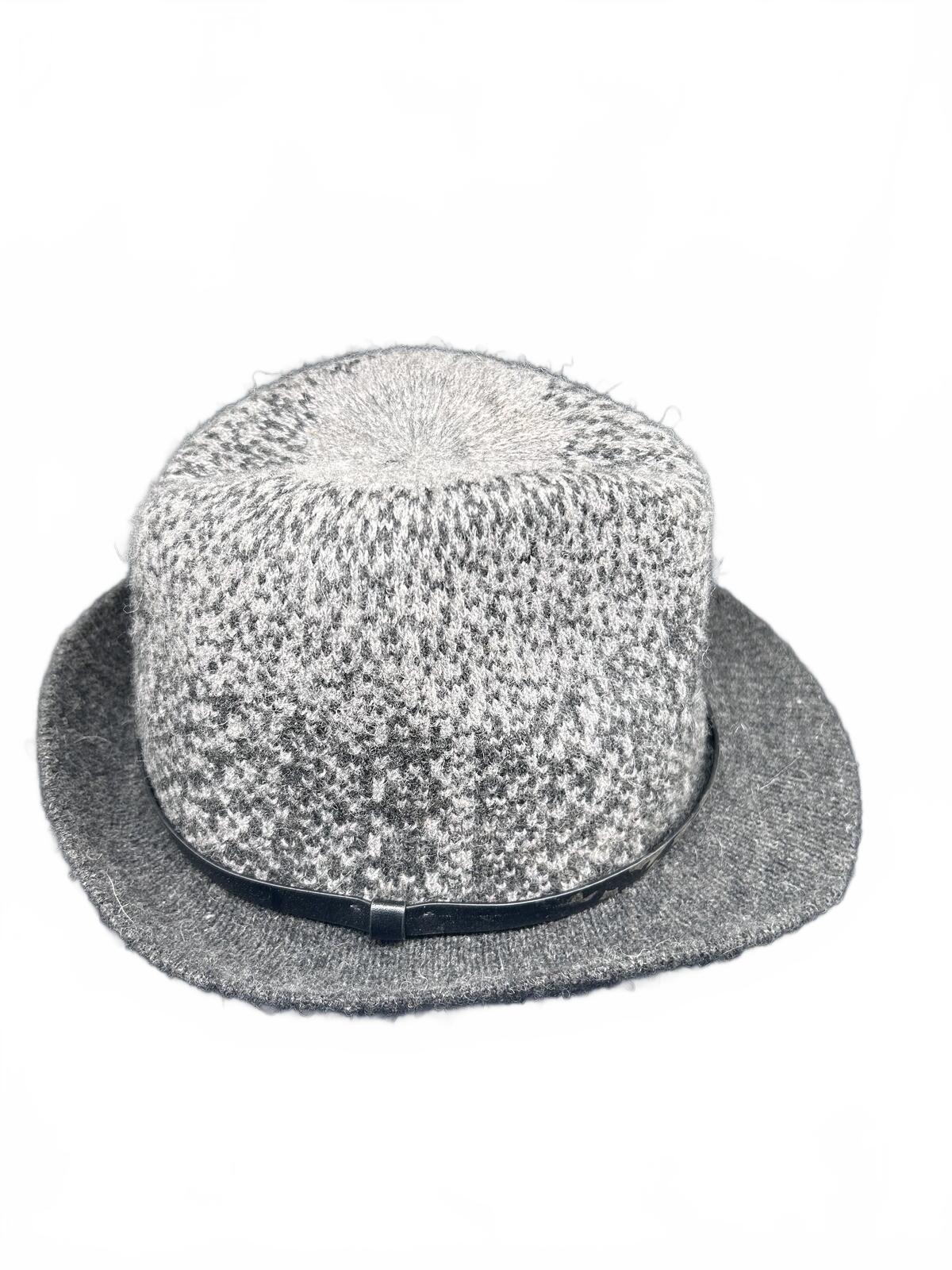Marks Spencer MS Grey Wool Fedora Hat Mens Womens Unisex Wide Brim Felt Cap