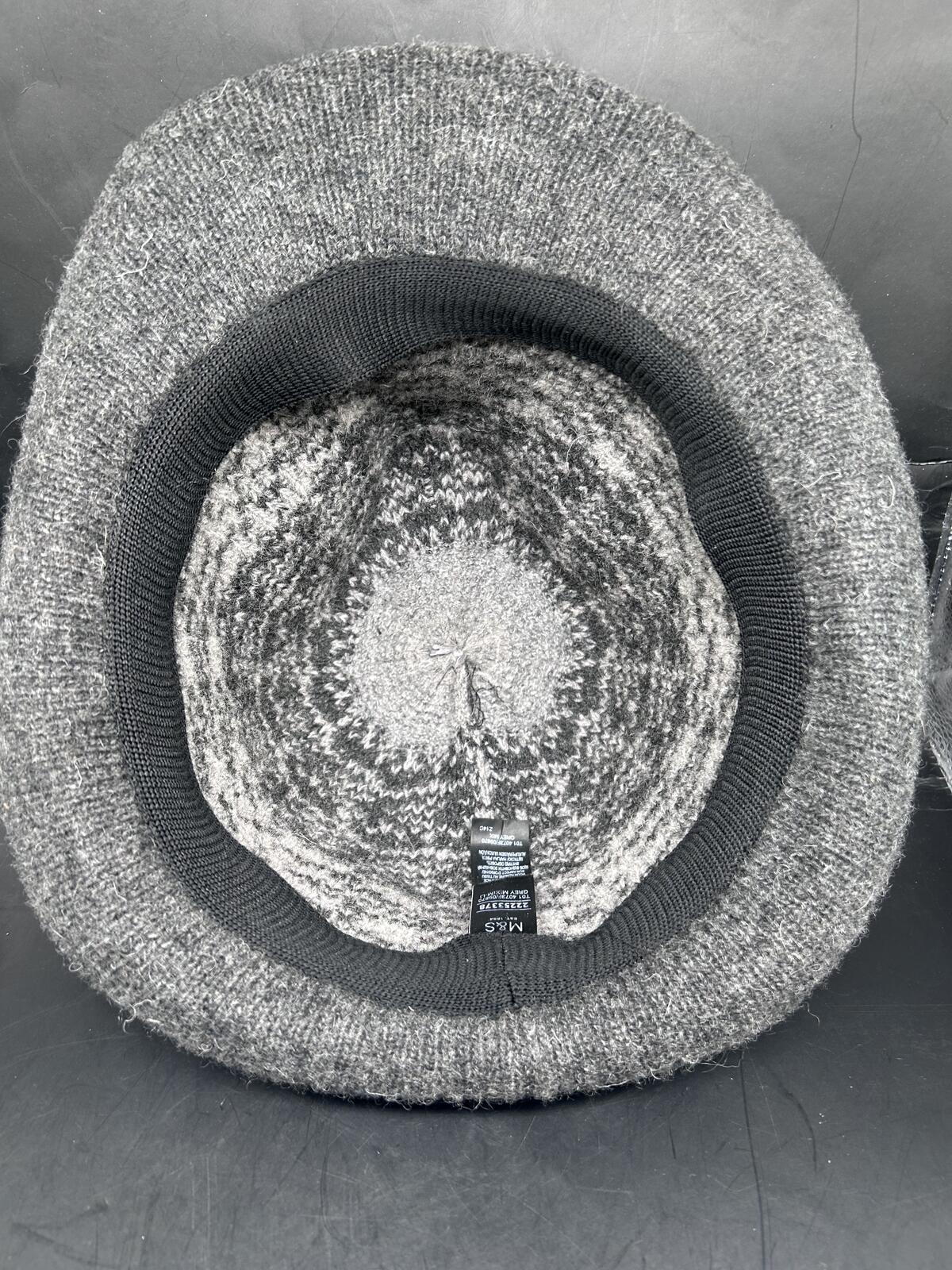 Marks Spencer MS Grey Wool Fedora Hat Mens Womens Unisex Wide Brim Felt Cap