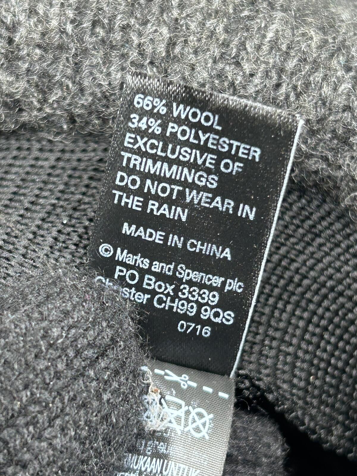 Marks Spencer MS Grey Wool Fedora Hat Mens Womens Unisex Wide Brim Felt Cap