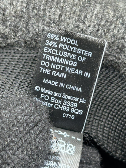 Marks Spencer MS Grey Wool Fedora Hat Mens Womens Unisex Wide Brim Felt Cap