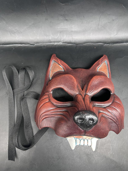 Atelier Pirate Handmade Red Wolf Theatrical Mask