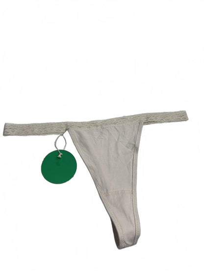 Pact Sustainable Women's Lace Trim Cotton Thong Underwear - Size XL