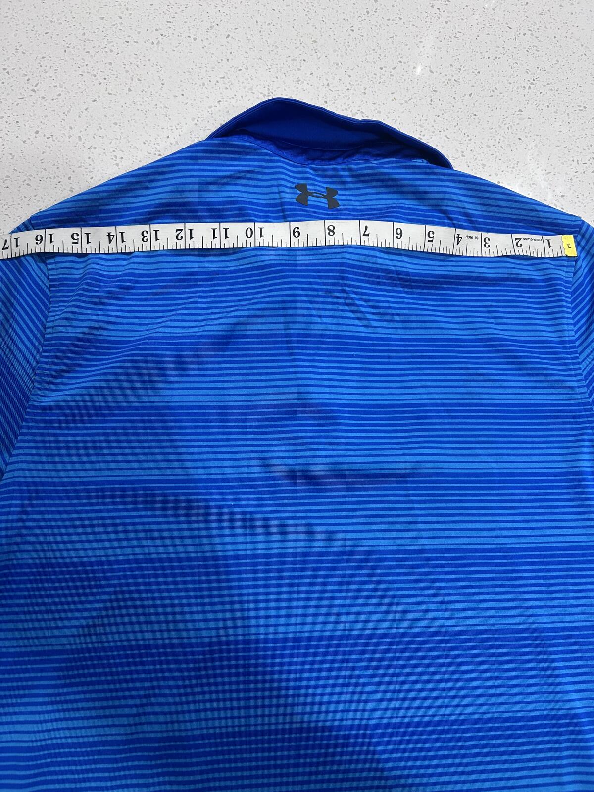 Under Armour Men's Blue Striped Polo Shirt Size Small