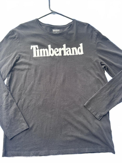 Men's Timberland Black Long Sleeve Logo T-Shirt 100% Organic Cotton Large