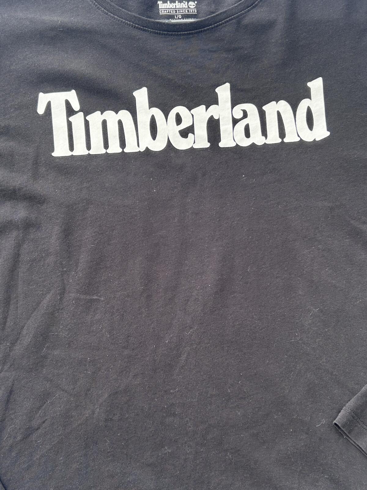 Men's Timberland Black Long Sleeve Logo T-Shirt 100% Organic Cotton Large