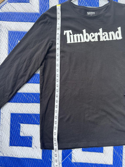 Men's Timberland Black Long Sleeve Logo T-Shirt 100% Organic Cotton Large