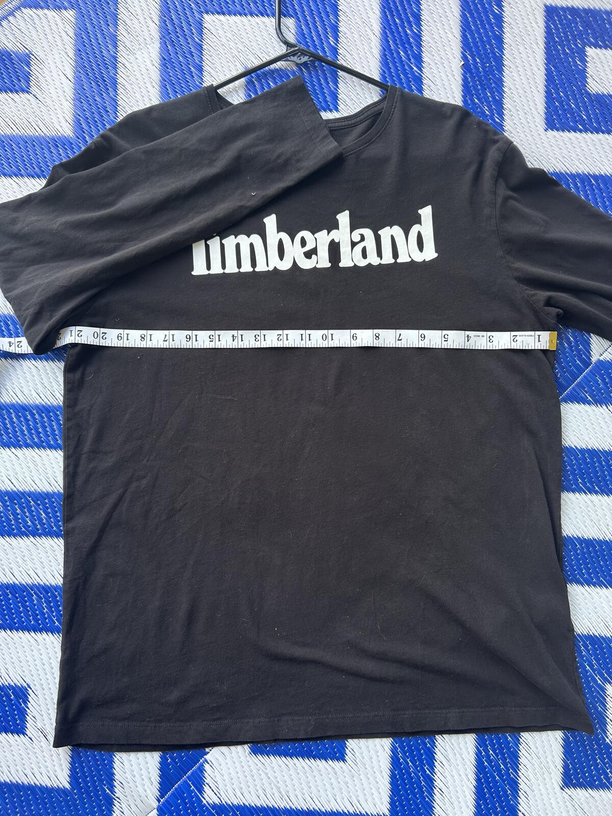 Men's Timberland Black Long Sleeve Logo T-Shirt 100% Organic Cotton Large