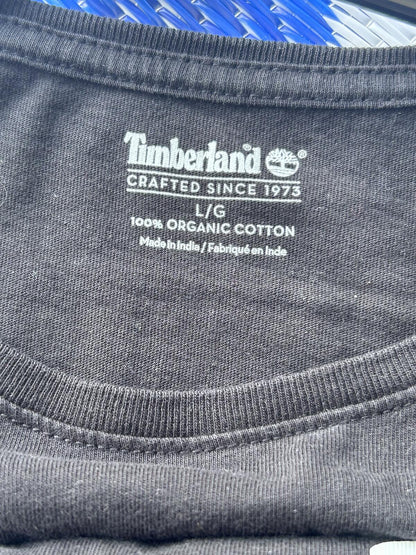 Men's Timberland Black Long Sleeve Logo T-Shirt 100% Organic Cotton Large