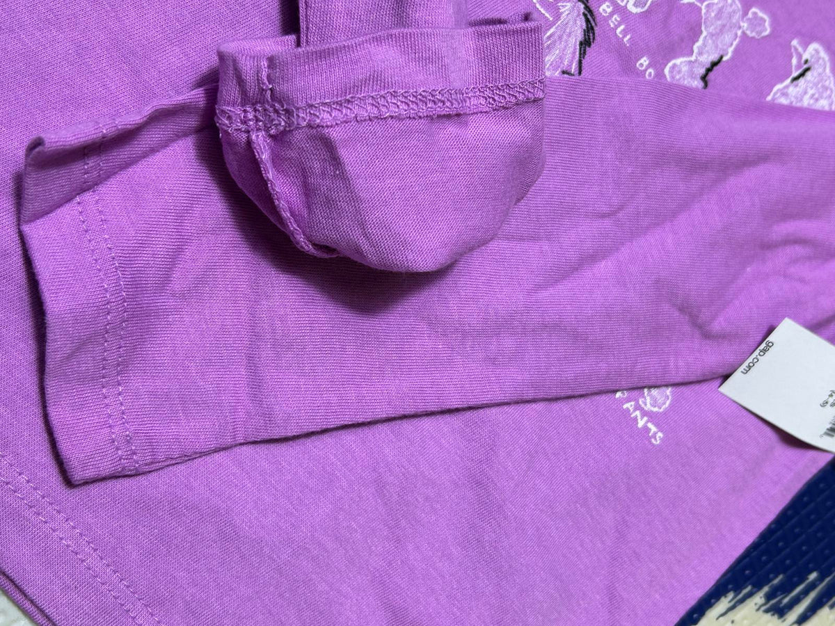 Gap Girls' Violet Long Sleeve Organic Cotton Top Size 4-5 Years NWT