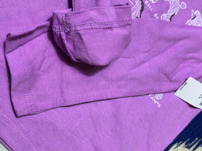 Gap Girls' Violet Long Sleeve Organic Cotton Top Size 4-5 Years NWT