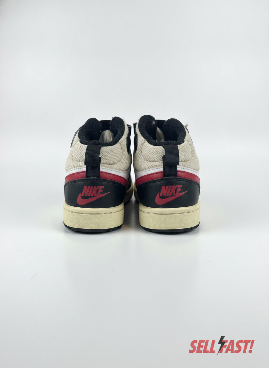 Nike Court Borough Mid 2 GS White University Red Sneakers CD7782-110 Size 4Y