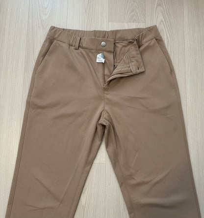 Men's Slim Fit Brown Dress Pants with Stretch and Pockets