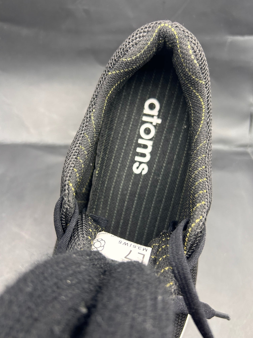 Atoms Model 000 Black Knit Sneakers Size L7 US Women's 5 Men's 3.5 Unisex