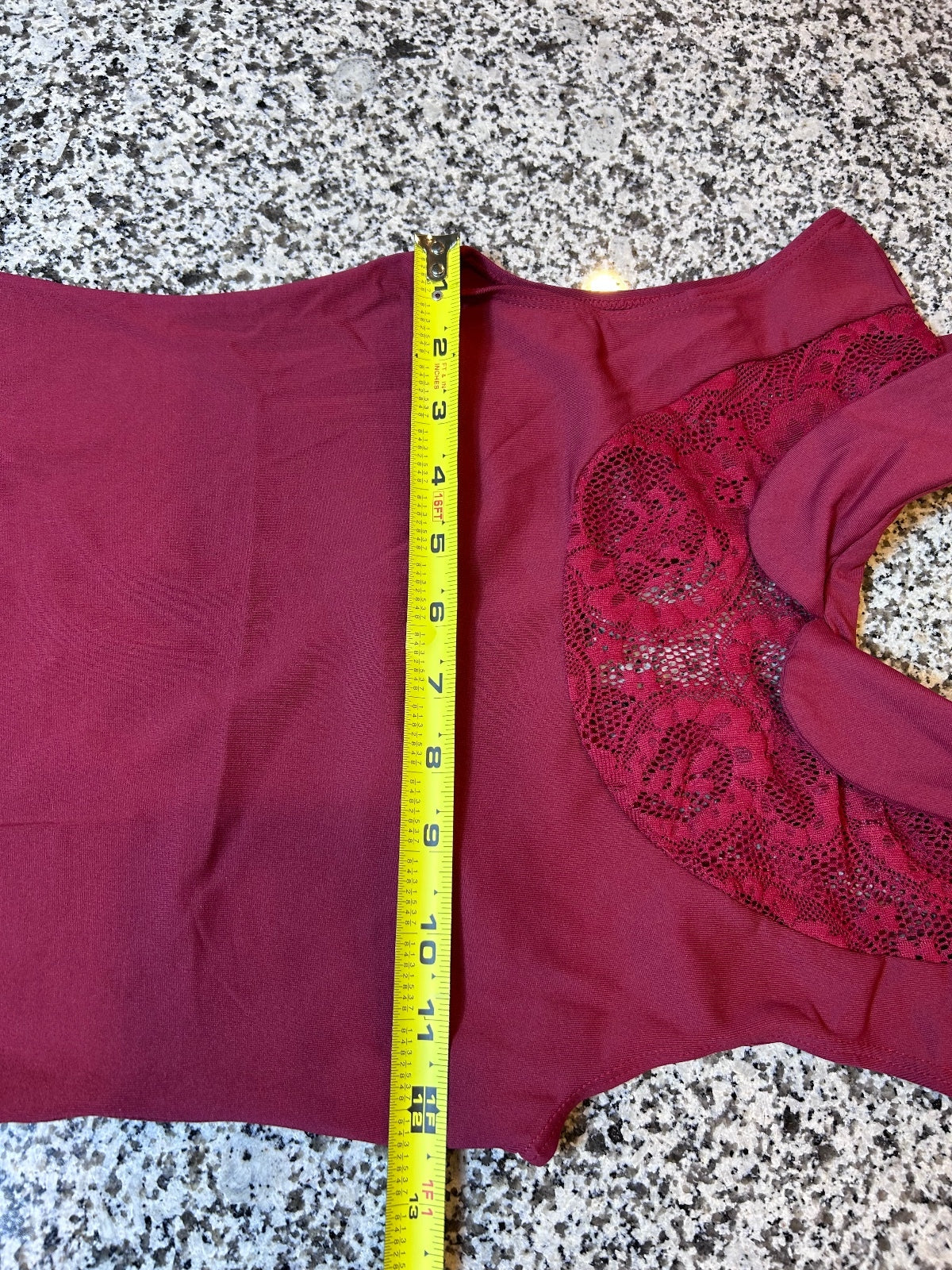 Sansha Burgundy Floral Lace Keyhole Back Dance Leotard Sz 5 Large Adult Ballet