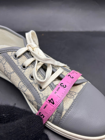Gucci GG Supreme Canvas Low Top Sneakers Shoes Grey Blue Size EU 38 US 8