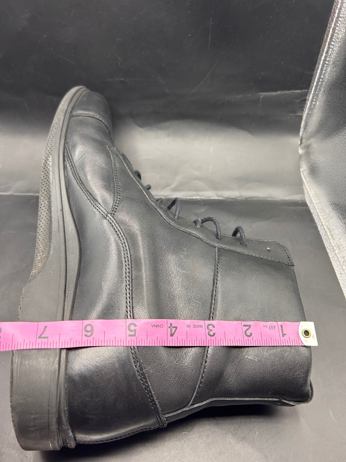Amberjack Black Leather Lace Up Dress Boots Mens Size 14 M Comfort Ankle Boot