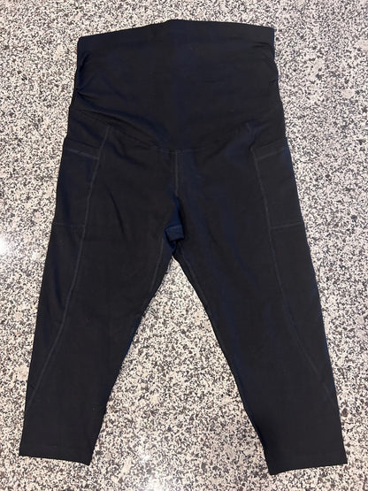 Pact Women's Size Large Black Organic Cotton Maternity Leggings Pants Large L