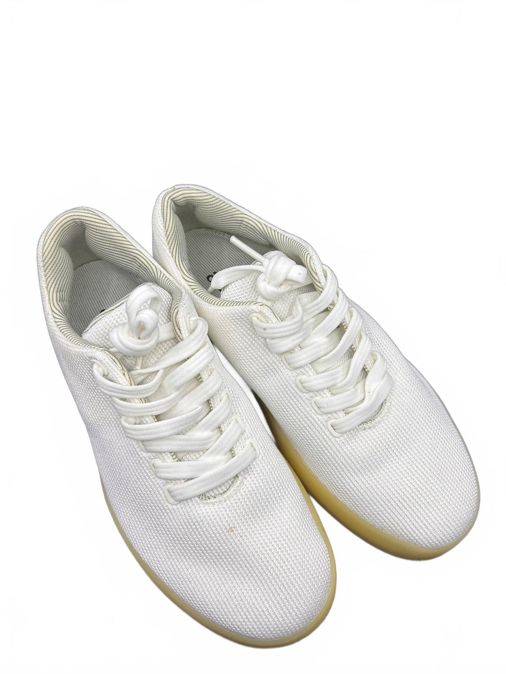 Atoms Model 001 White Yellow Knit Sneakers Size US Women's 5.5 Men's 4 Unisex