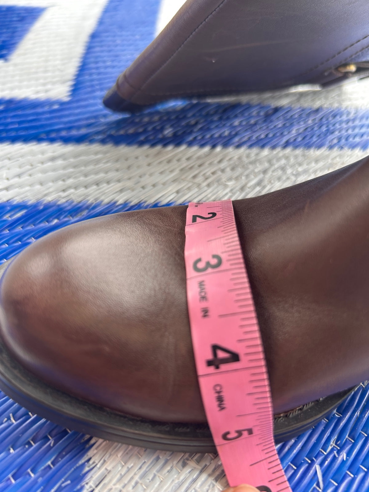 Franco Sarto Women's Brown Leather Riding Boots Knee High Zip Buckle Size 5.5 M
