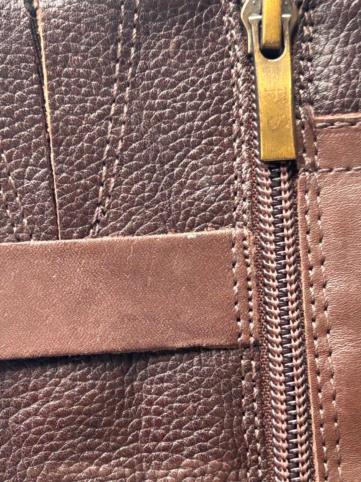 Franco Sarto Women's Brown Leather Riding Boots Knee High Zip Buckle Size 5.5 M