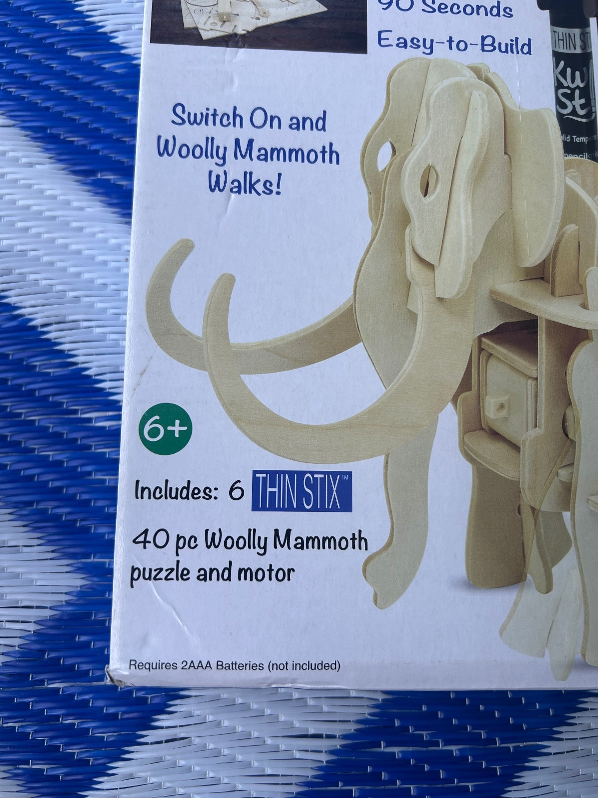 Kwik Kitz Walking Woolly 3D Woolly Mammoth Puzzle and Paint Kit -Educational Toy
