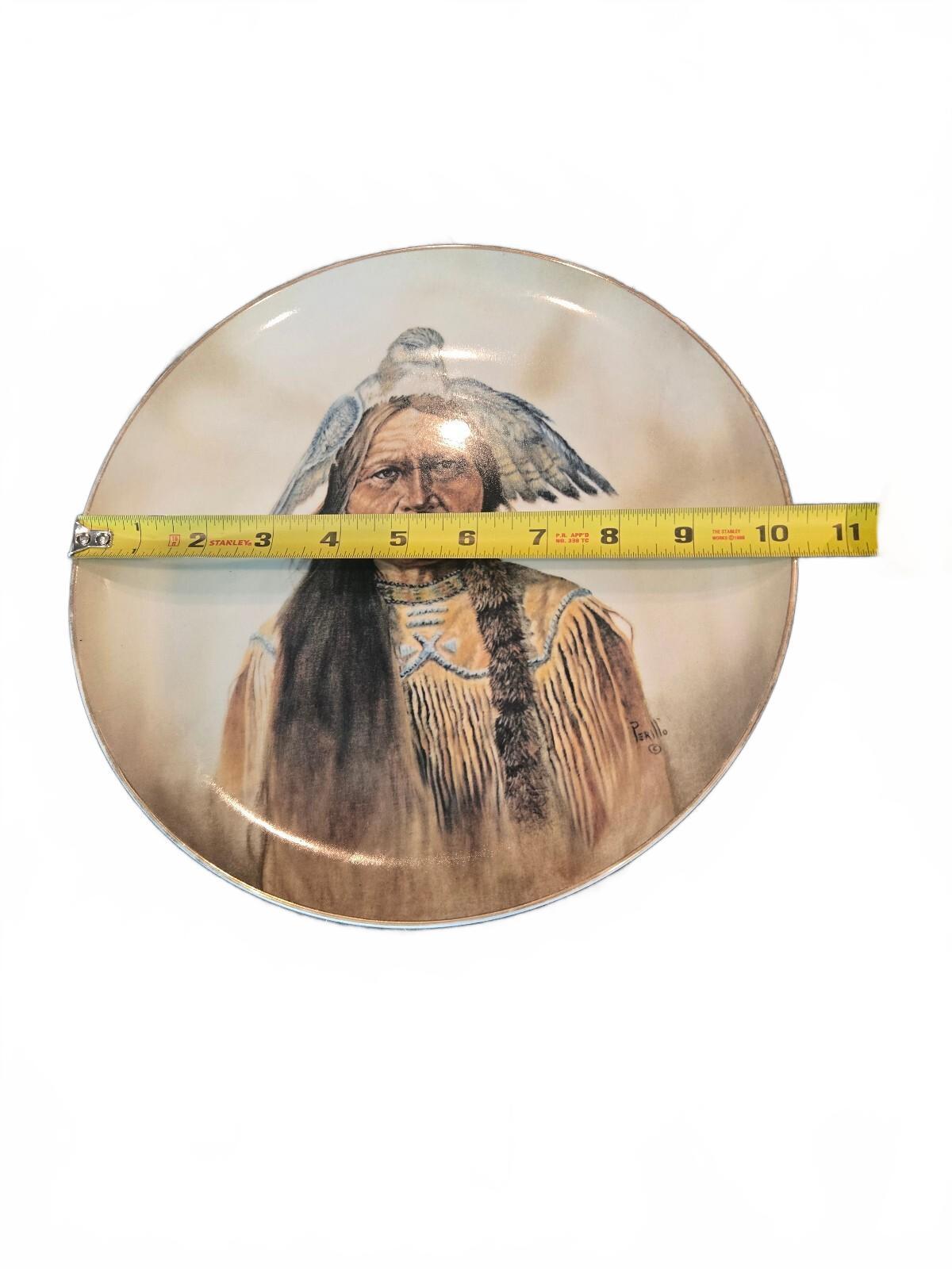 Vintage 10.25" Gregory Perillo Native American Man & Hawk Collector Plate