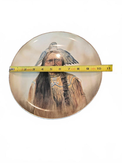 Vintage 10.25" Gregory Perillo Native American Man & Hawk Collector Plate
