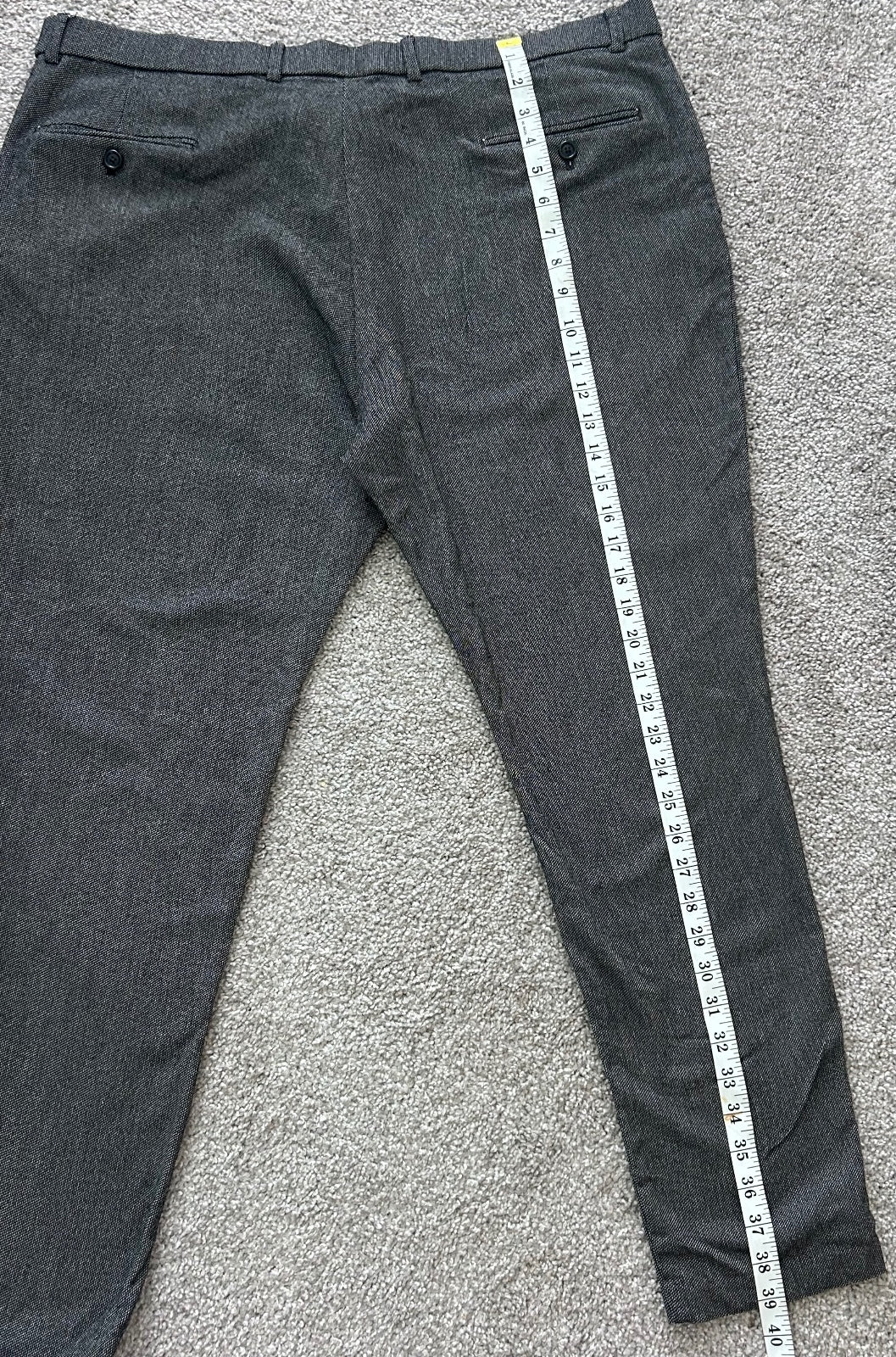 Tommy Hilfiger Mens Gray Dress Pants Slim Fit Tailored Trousers Flat Front