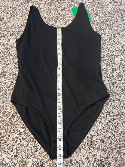 Pact Organic Cotton Black Bodysuit Womens Size Large Short Sleeve Snap