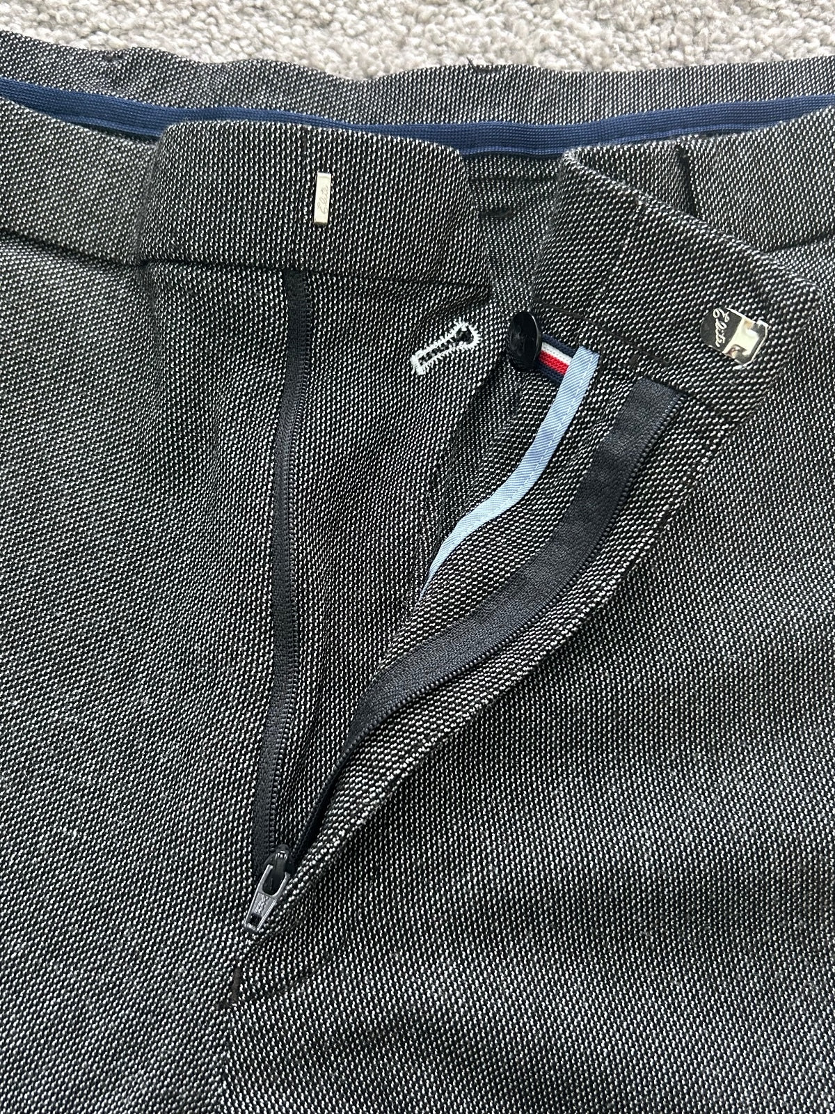 Tommy Hilfiger Mens Gray Dress Pants Slim Fit Tailored Trousers Flat Front