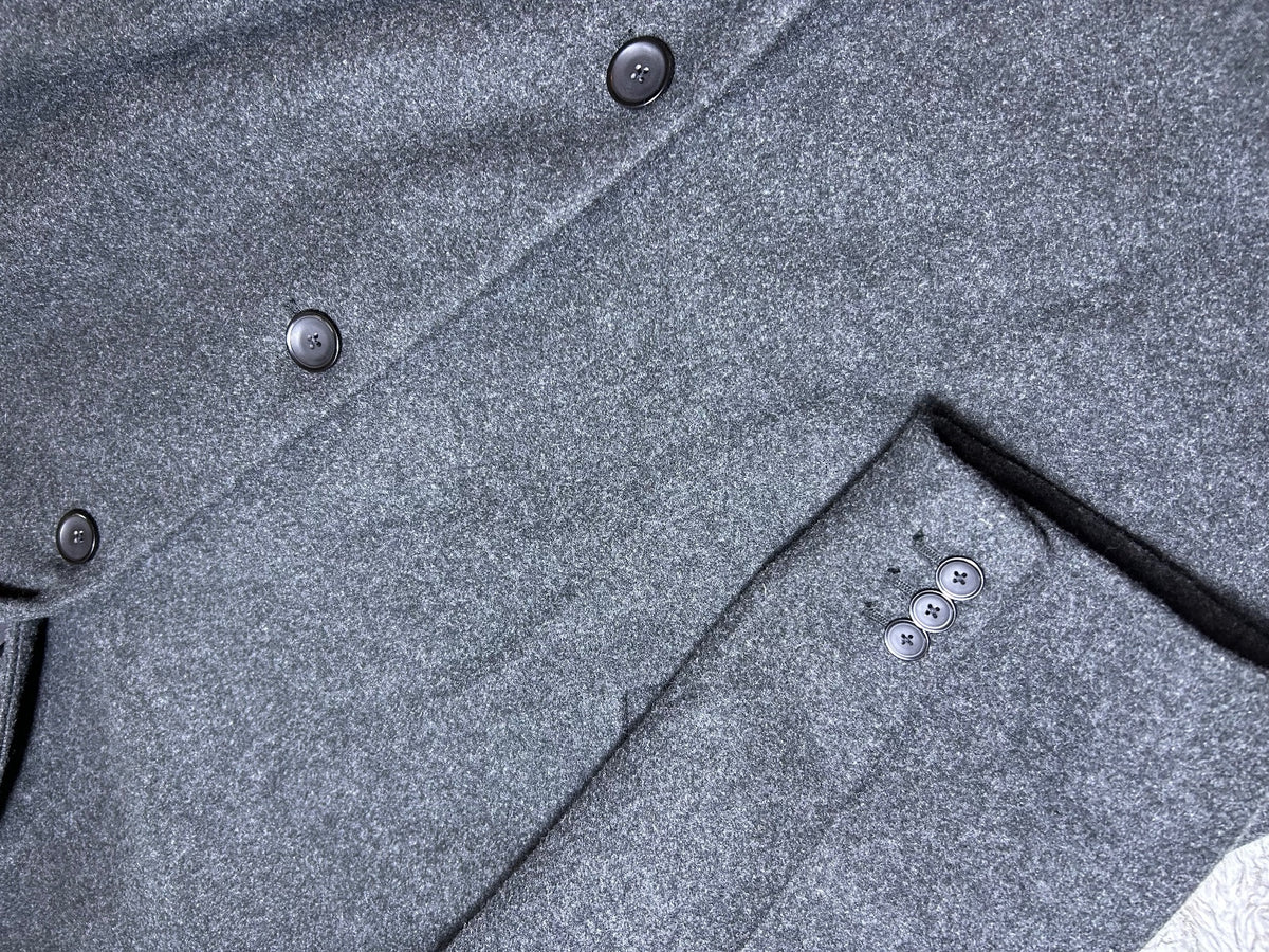 Old Navy Men's XXL Dark Gray Wool Look Overcoat Button Front Coat Jacket